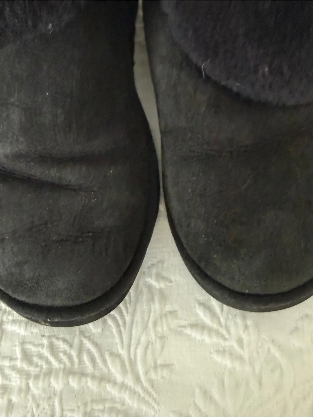 UGG Black Fur Trim Shearling Winter Boots size 6